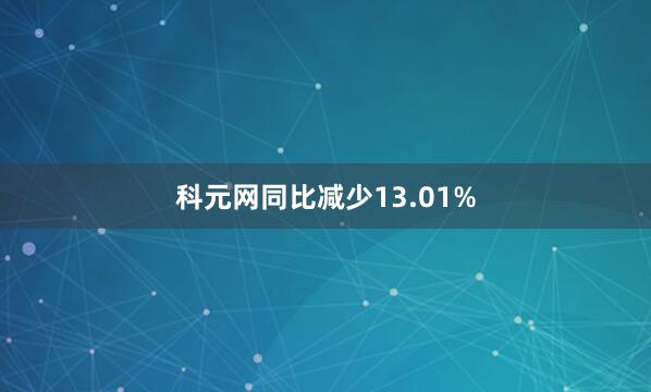 科元网同比减少13.01%