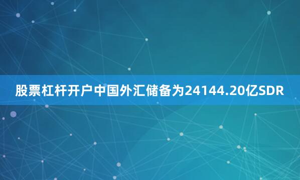 股票杠杆开户中国外汇储备为24144.20亿SDR